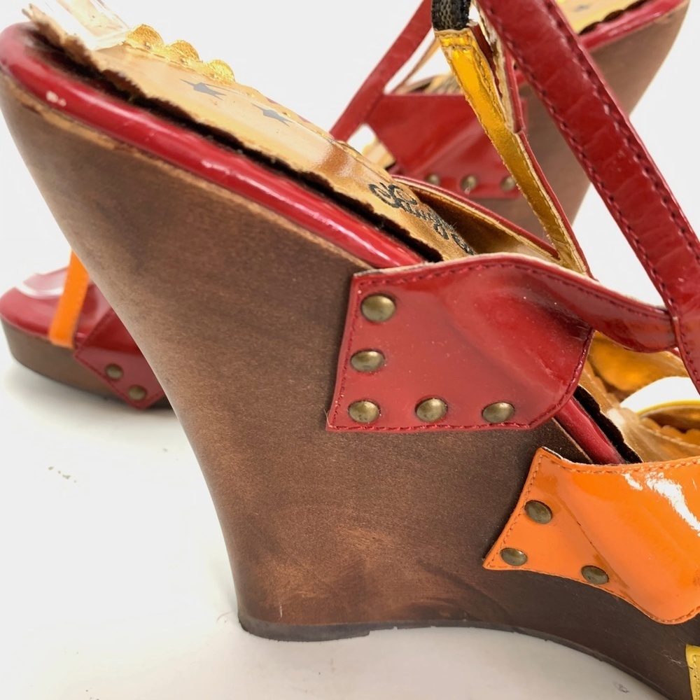 NAUGHTY MONKEY Wedge Patent Leather Heels Shoes 9 - Picture 16 of 16